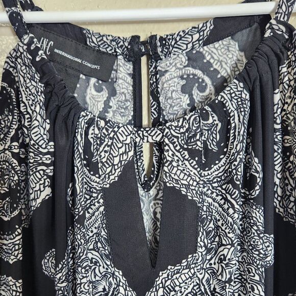 I-N-C International Concepts Top Size S Dress Top Black and White - Picture 5 of 14